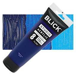 Blick Studio Acrylic Paint - Phthalo Blue, 8 oz tube and swatch