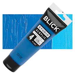 Blick Studio Acrylic Paint - Cerulean Blue Hue, 4 oz tube and swatch
