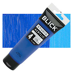 Blick Studio Acrylic Paint - Cobalt Blue Hue, 4 oz tube and swatch