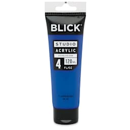 Blick Studio Acrylics – Fluorescent Blue, 4 oz tube