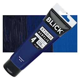 Blick Studio Acrylics - Midnight Blue, 4 oz tube and swatch
