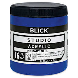 Blick Studio Acrylics - Primary Blue,  16 oz jar