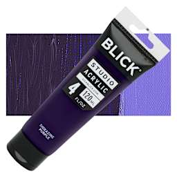 Blick Studio Acrylic Paint - Dioxazine Purple, 4 oz tube and swatch
