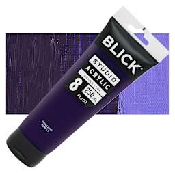 Blick Studio Acrylic Paint - Dioxazine Purple, 8 oz tube and swatch