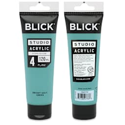 Blick Studio Acrylic Paints and Sets, front and back of tube