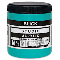 Blick Studio Acrylics - Bright Aqua Green, 16 oz jar