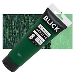 Blick Studio Acrylic Paint - Hooker's Green, 8 oz tube and swatch