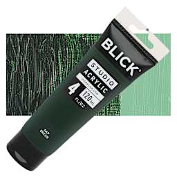 Blick Studio Acrylic Paint - Sap Green, 4 oz tube and swatch