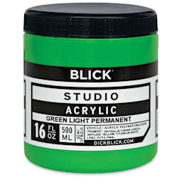 Blick Studio Acrylics - Green Light Permanent,  16 oz jar