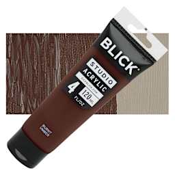 Blick Studio Acrylic Paint - Burnt Umber, 4 oz tube and swatch