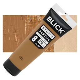 Blick Studio Acrylic Paint - Raw Sienna, 8 oz tube and swatch