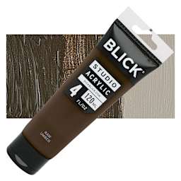 Blick Studio Acrylic Paint - Raw Umber, 4 oz tube and swatch