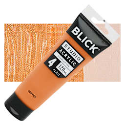 Blick Studio Acrylic Paint - Copper (Metallic), 4 oz tube and swatch