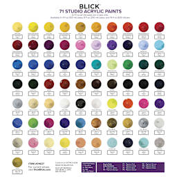 Blick Studio Acrylic Paint Color Chart