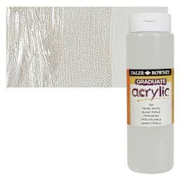 Daler-Rowney Graduate Acrylic Paint - Pearl White, 500 ml bottle and swatch