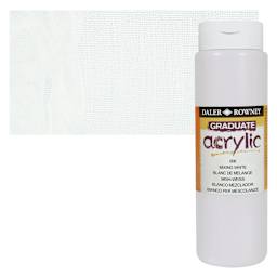 Daler-Rowney Graduate Acrylic Paint - Mixing White, 500 ml bottle and swatch