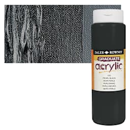 Daler-Rowney Graduate Acrylic Paint - Pearl Black, 500 ml bottle and swatch