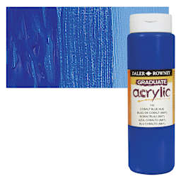 Daler-Rowney Graduate Acrylic Paint - Cobalt Blue Hue, 500 ml bottle and swatch