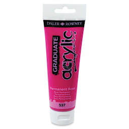 Daler-Rowney Graduate Acrylics - Permanent Rose, 120 ml tube