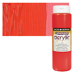Daler-Rowney Graduate Acrylic Paint - Cadmium Red Hue, 500 ml bottle and swatch