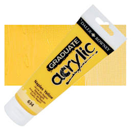Daler-Rowney Graduate Acrylic Paint - Naples Yellow, 120 ml tube and swatch