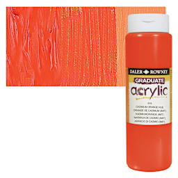 Daler-Rowney Graduate Acrylic Paint - Cadmium Orange Hue, 500 ml bottle and swatch