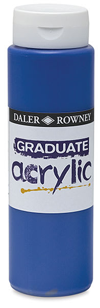 Daler-Rowney Graduate Acrylics - Front of 500 ml bottle of Phthalo Blue
