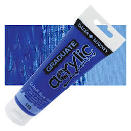 Daler-Rowney Graduate Acrylic Paint - Cobalt Blue Hue, 120 ml tube and swatch