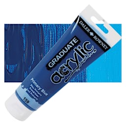 Daler-Rowney Graduate Acrylic Paint - Primary Blue, 120 ml tube and swatch