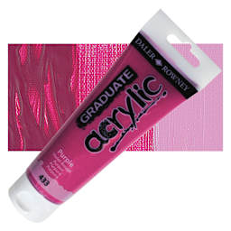 Daler-Rowney Graduate Acrylic Paint - Purple, 120 ml tube and swatch