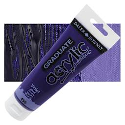 Daler-Rowney Graduate Acrylic Paint - Violet, 120 ml tube and swatch