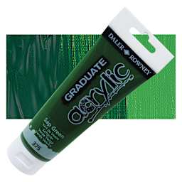 Daler-Rowney Graduate Acrylic Paint - Sap Green, 120 ml tube and swatch