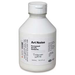 Tri-Art Art Noise Permanent Acrylic Gouache - Titanium White, 500 ml, Bottle