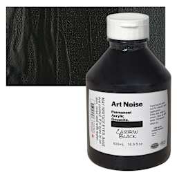 Tri-Art Art Noise Permanent Acrylic Gouache - Carbon Black, 500 ml, Bottle and swatch