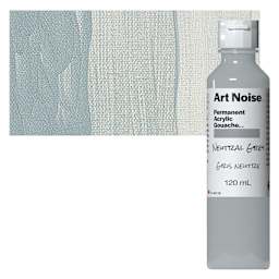 Tri-Art Art Noise Permanent Acrylic Gouache - Neutral Grey, 120 ml, Bottle and swatch
