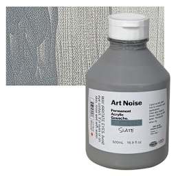 Tri-Art Art Noise Permanent Acrylic Gouache - Slate, 500 ml, Bottle and swatch