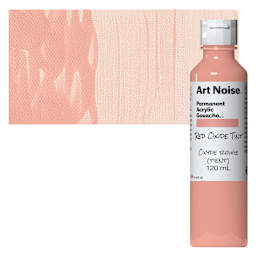 Tri-Art Art Noise Permanent Acrylic Gouache - Red Oxide Tint, 120 ml, Bottle and swatch