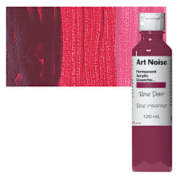 Tri-Art Art Noise Permanent Acrylic Gouache - Rose Deep, 120 ml, Bottle and swatch