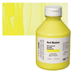 Tri-Art Art Noise Permanent Acrylic Gouache - Lemon Butter, 500 ml, Bottle and swatch