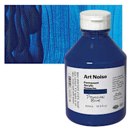 Tri-Art Art Noise Permanent Acrylic Gouache - Prussian Blue, 500 ml, Bottle and swatch