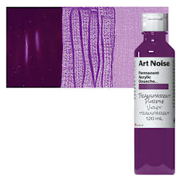 Tri-Art Art Noise Permanent Acrylic Gouache - Transparent Purple, 120 ml, Bottle and swatch
