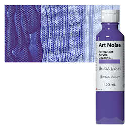 Tri-Art Art Noise Permanent Acrylic Gouache - Ultra Violet, 120 ml, Bottle and swatch