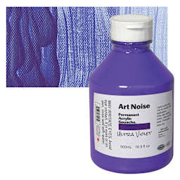 Tri-Art Art Noise Permanent Acrylic Gouache - Ultra Violet, 500 ml, Bottle and swatch