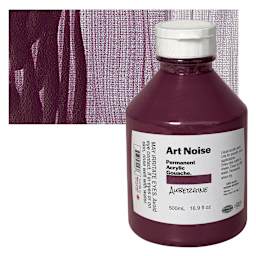 Tri-Art Art Noise Permanent Acrylic Gouache - Aubergine, 500 ml, Bottle and swatch