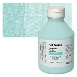 Tri-Art Art Noise Permanent Acrylic Gouache - Seafoam Green, 500 ml, Bottle and swatch