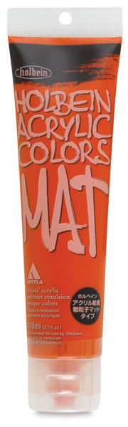 Holbein Mat Acrylics - 110 ml tube of Vermilion Hue
