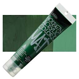 Holbein Mat Acrylic - Deep Green, 110 ml tube and swatch