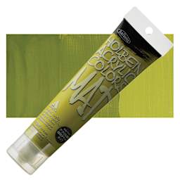 Holbein Mat Acrylic - Olive, 110 ml tube and swatch