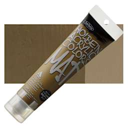 Holbein Mat Acrylic - Raw Umber, 110 ml tube and swatch