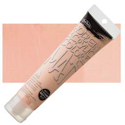 Holbein Mat Acrylic - Shell Pink, 110 ml tube and swatch